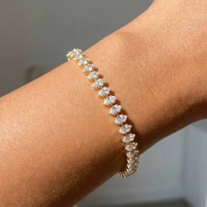 Oval Cz Tennis Gems Cube Chain Cord Bracelet