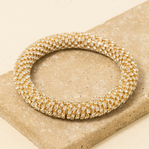 Pave Elastic Snake Chain Bangle Bracelet