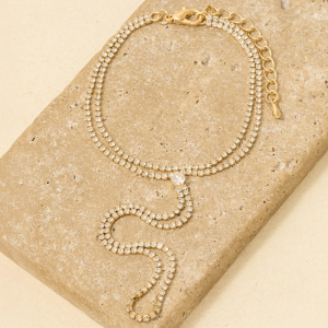 Layered Tennis Hand Chain Bracelet