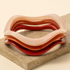 3 Piece Wavy Resin Bracelet Set