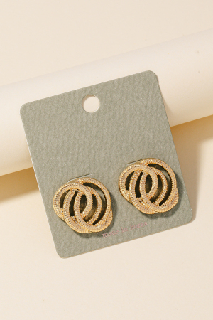 Textured Tangled Metallic Stud Drop Earrings