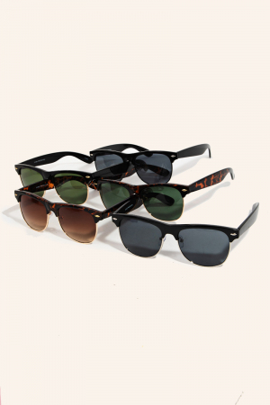 Half Rim Tortoise Sunglasses Set