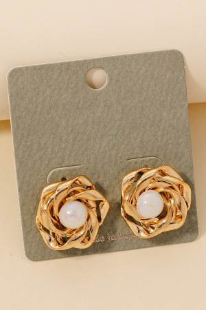 Iridescent Gem Knot Stud Earrings