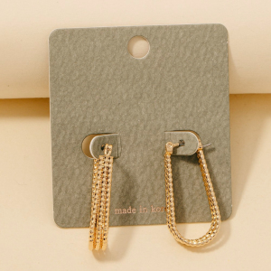 Triple Layered Textured Oval Hoop Earrings