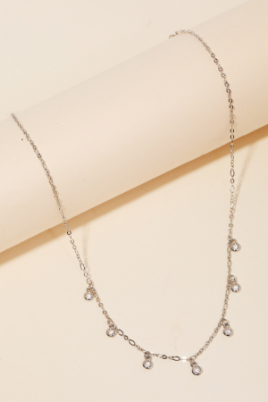 Rhinestone Studded Station Necklace
