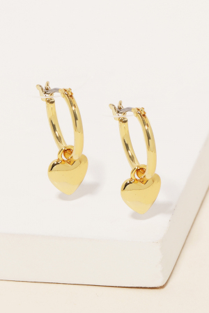 Gold Dipped Mini Heart Drop Earrings
