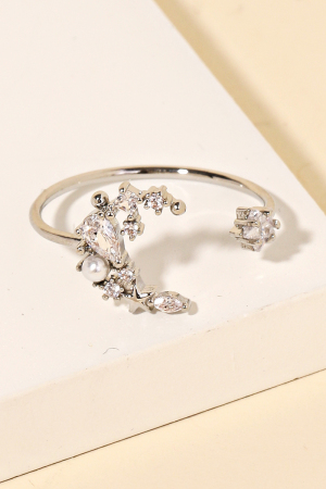 Adjustable Rhinestone Moon Rings