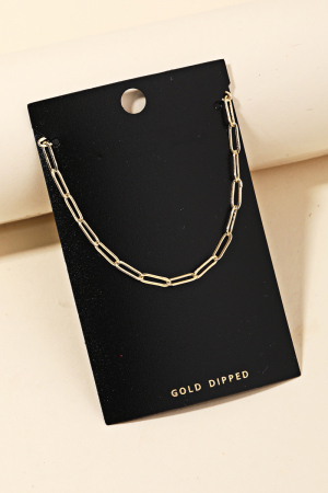 Gold Dipped Oval Chain Link Necklace