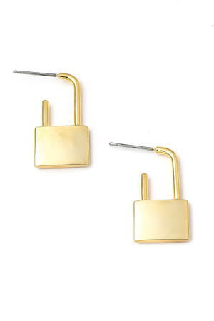 Metallic Lock Dangle Earrings