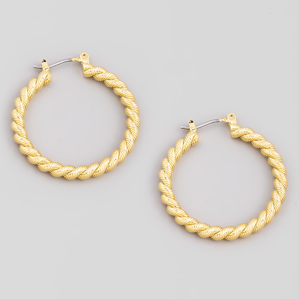 Latch Twist Hoop Earrings