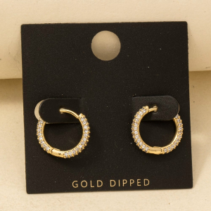 Mini Cz Pave Huggie Earrings