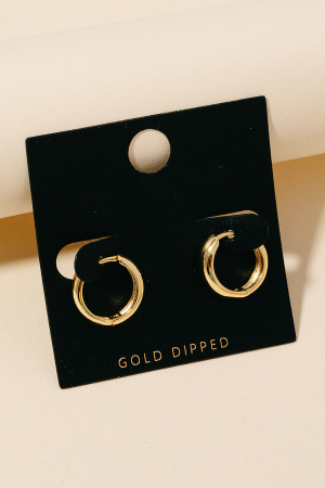 Gold Dipped Mini Hoop Huggie Earrings