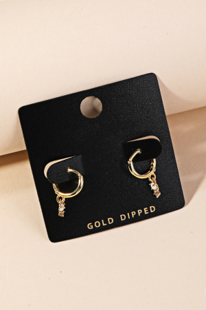 Mini Opal Drop Huggie Earrings