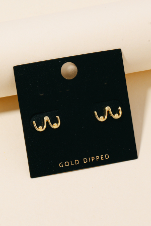 Gold Dipped Breast Outline Stud Earrings