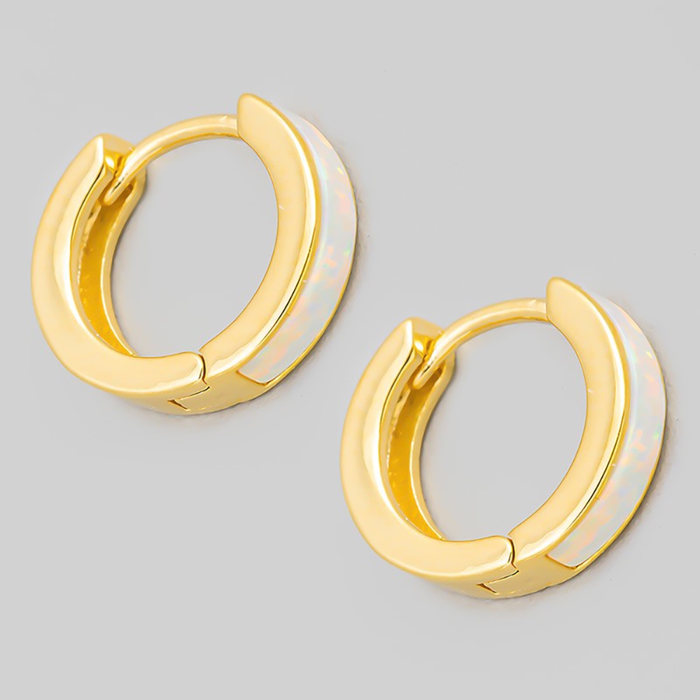 Opal Mini Huggie Hoop Earrings