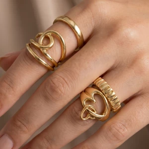 Twisted And Ribbed Band Six Piece Ring Set