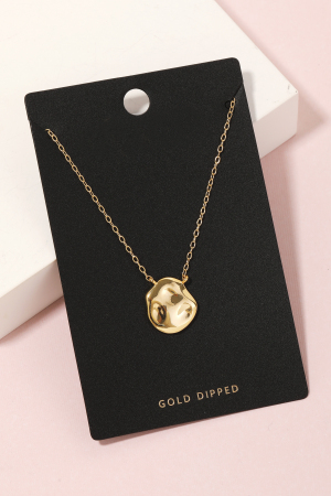 Hammered Coin Pendant Necklace