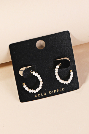 Pearl Beaded Hoop Earrings