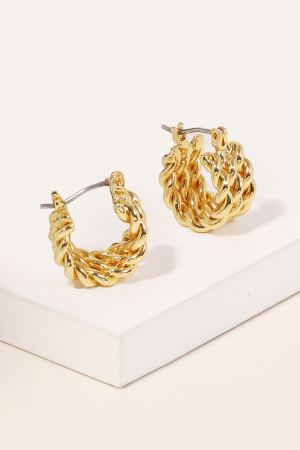 Mini Pincatch Hoop Twist Earrings