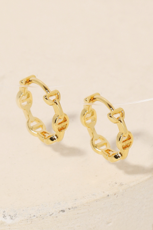 Mini Mariner Chain Huggie Earrings