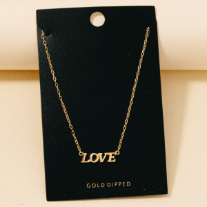 Gold Dipped Love Pendant Necklace