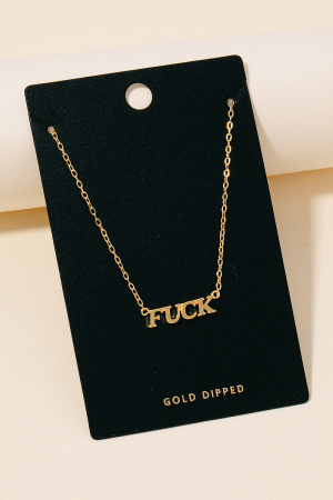 Fuck Print Charm Necklace