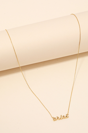 Aries Handwritten Pendant Necklace
