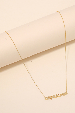 Capricorn Handwritten Pendant Necklace