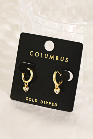 Gold Dipped Mini Heart Huggie Earrings
