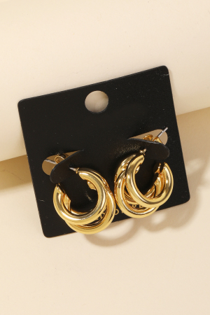 Gold Dipped Layered Hoop Earrings