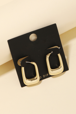 Gold Dipped Squared Hoop Earrings