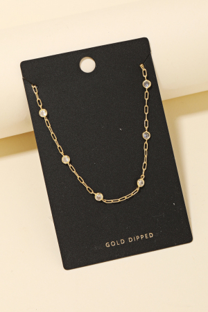 Gold Dipped Rhinestone Necklace