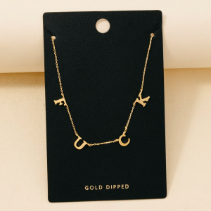 Gold Dipped Fuck Charms Chain Necklace
