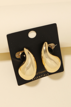 Gold Dipped Large Tear Earrings