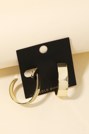 Gold Dipped Wide Hoop Earrings