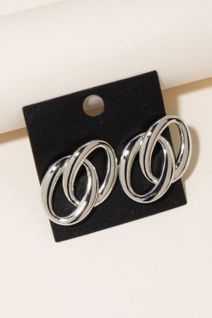 Gold Dipped Oval Link Earrings