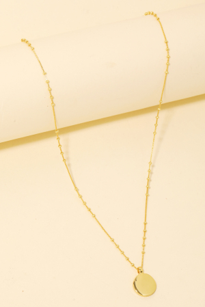 Gold Dipped Coin Pendant Chain Necklace