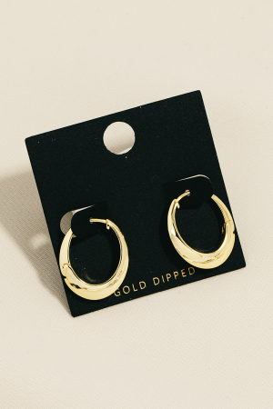 Gold Dipped Hinge Hoop Earrings
