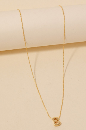 Gold Dipped Bubble Initial Letter Pendant Necklace