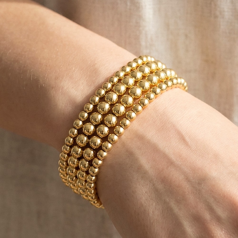 Four Row Beaded Stretch Bracelet Set