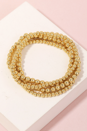 Four Row Beaded Stretch Bracelet Set