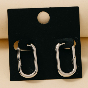 Gold Dipped Wide Oval Hinge Hoop Earrings