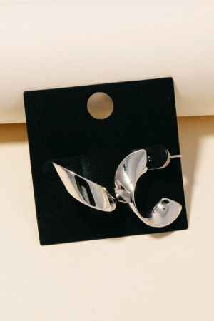 Gold Dipped Twisted Flat Hoop Earrings