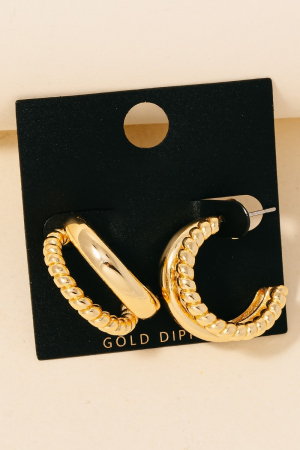 Gold Dipped Layered Hoop Earrings