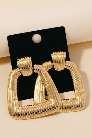 Gold Dipped Large Textured Door Knocker Earrings