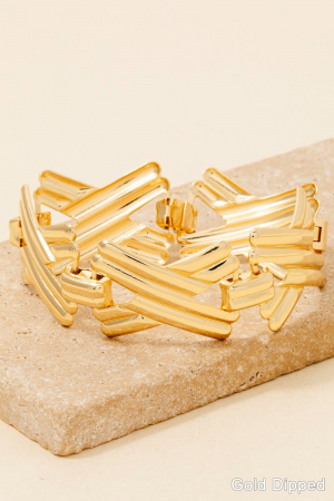 Gold Dipped X Chain Link Bracelet
