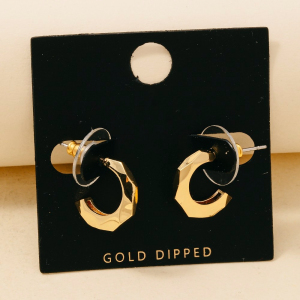 Gold Dipped Geometric Hoop Earrings