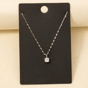 Gold Dipped Circle Cz Gem Pendant Necklace