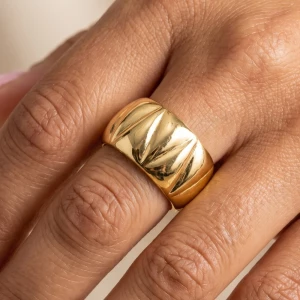Gold Dipped Wide Band Ring