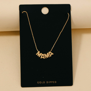 Gold Dipped Mama Letters Chain Necklace